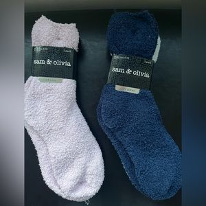 Women's Cozy Socks Polyester blend two sets of 3 Soft, warm & cuddly - 6 socks